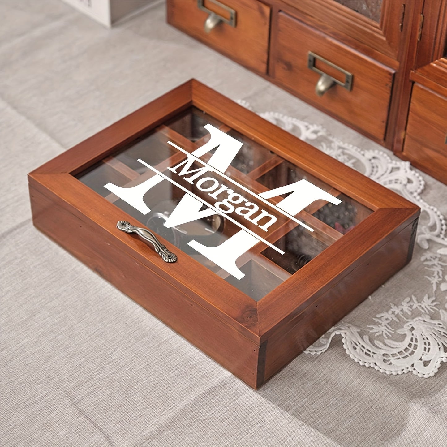 Personalized Wooden Jewelry Box Organizer