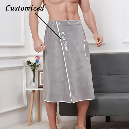 Custom Embroidered Name Men's Bathrobe Set