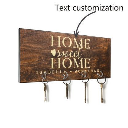 Personalized Engraved Name & Date Wall-Mounted Key Holder