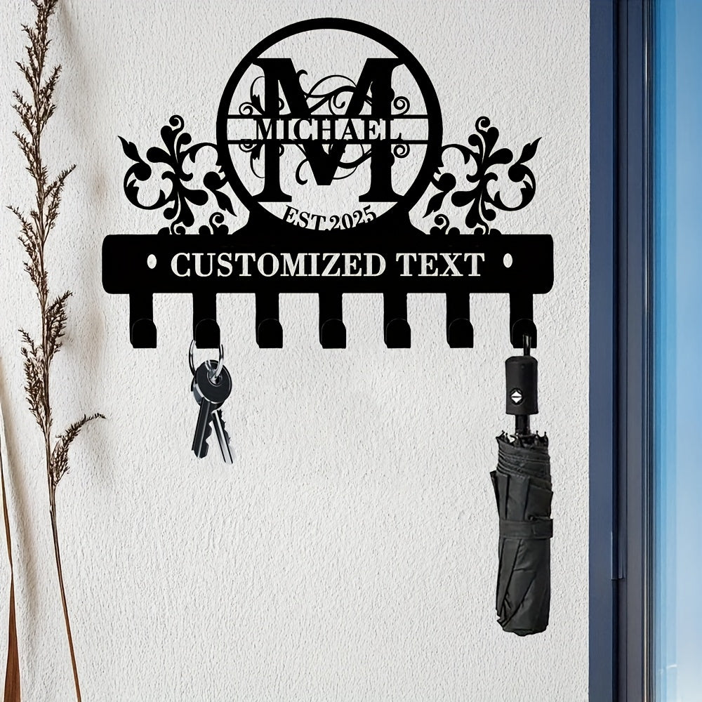Personalized Vintage Metal Key Holder– Custom Name & Text
