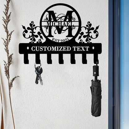 Personalized Vintage Metal Key Holder– Custom Name & Text