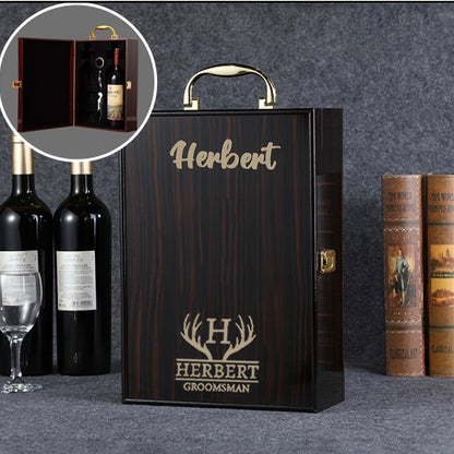 Customized wooden red wine gift box, including wine utensils