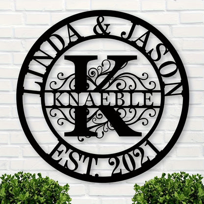 Personalized Family Name & Year Metal Wall Plaque
