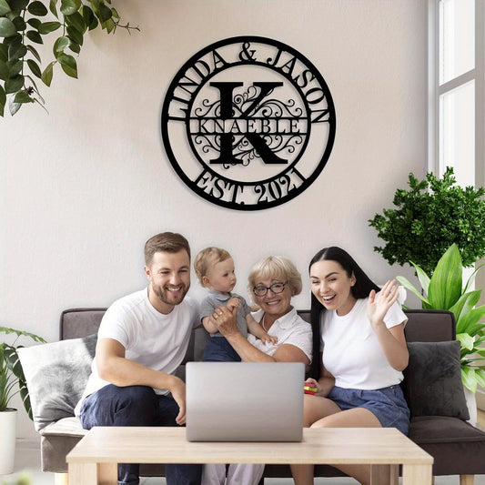 Personalized Family Name & Year Metal Wall Plaque