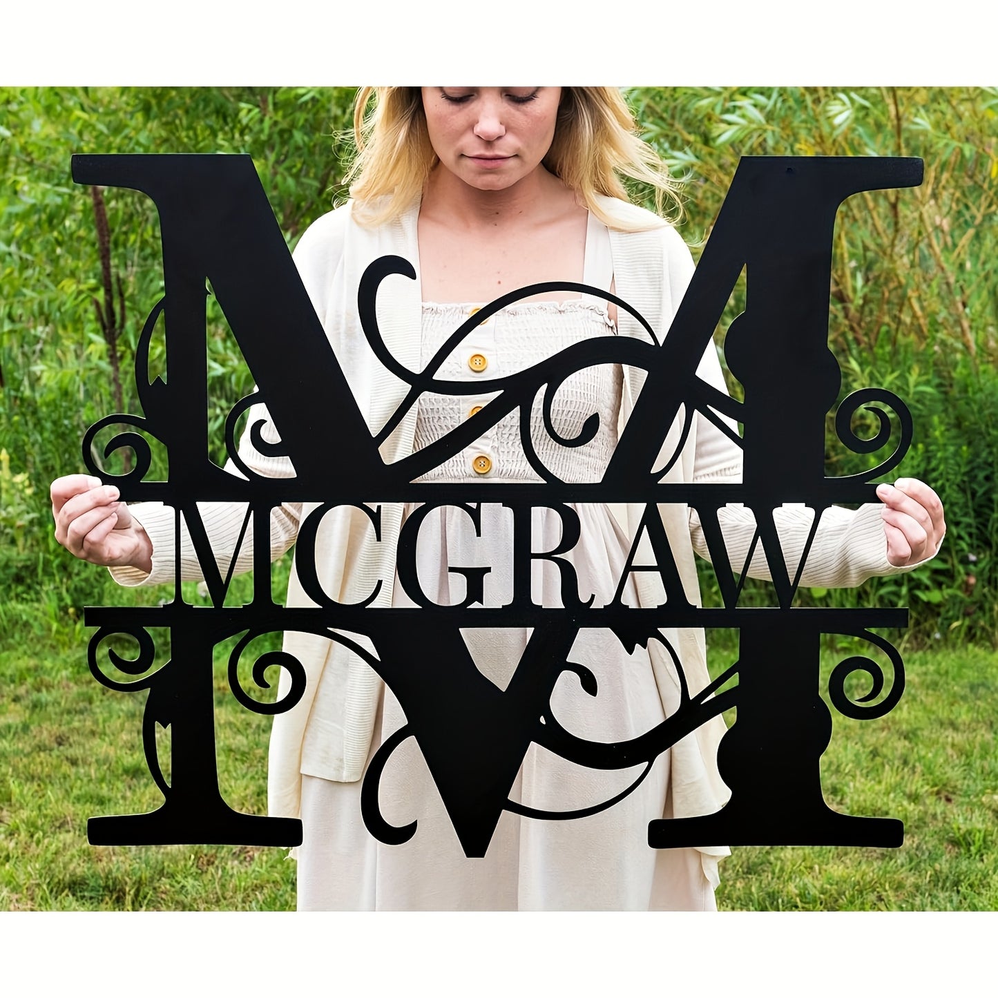Personalized Metal Name Sign Wall Art - Custom Lettered