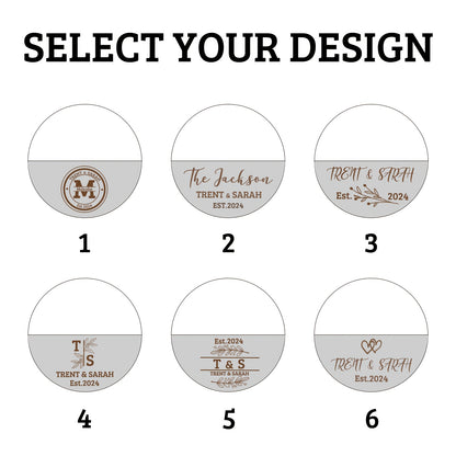 Custom Engraved Marble Wood Coaster