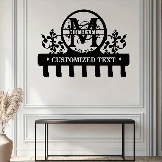 Personalized Vintage Metal Key Holder– Custom Name & Text