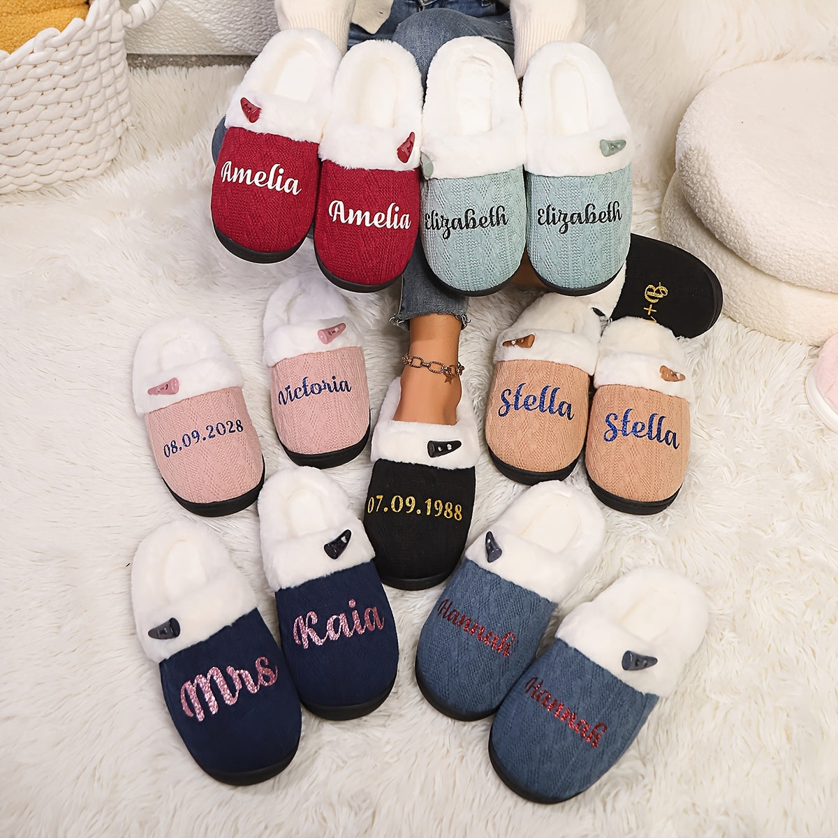 Customizable Name, Women's Slippers