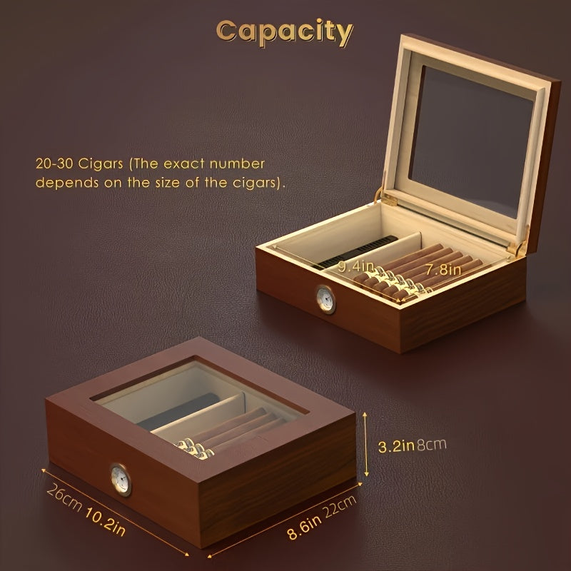 Custom Top Glass Cigar Humidor - Personalized