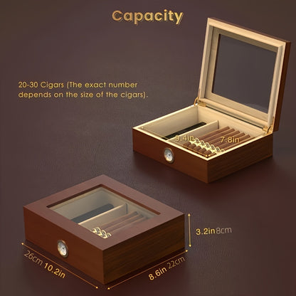 Custom Top Glass Cigar Humidor - Personalized