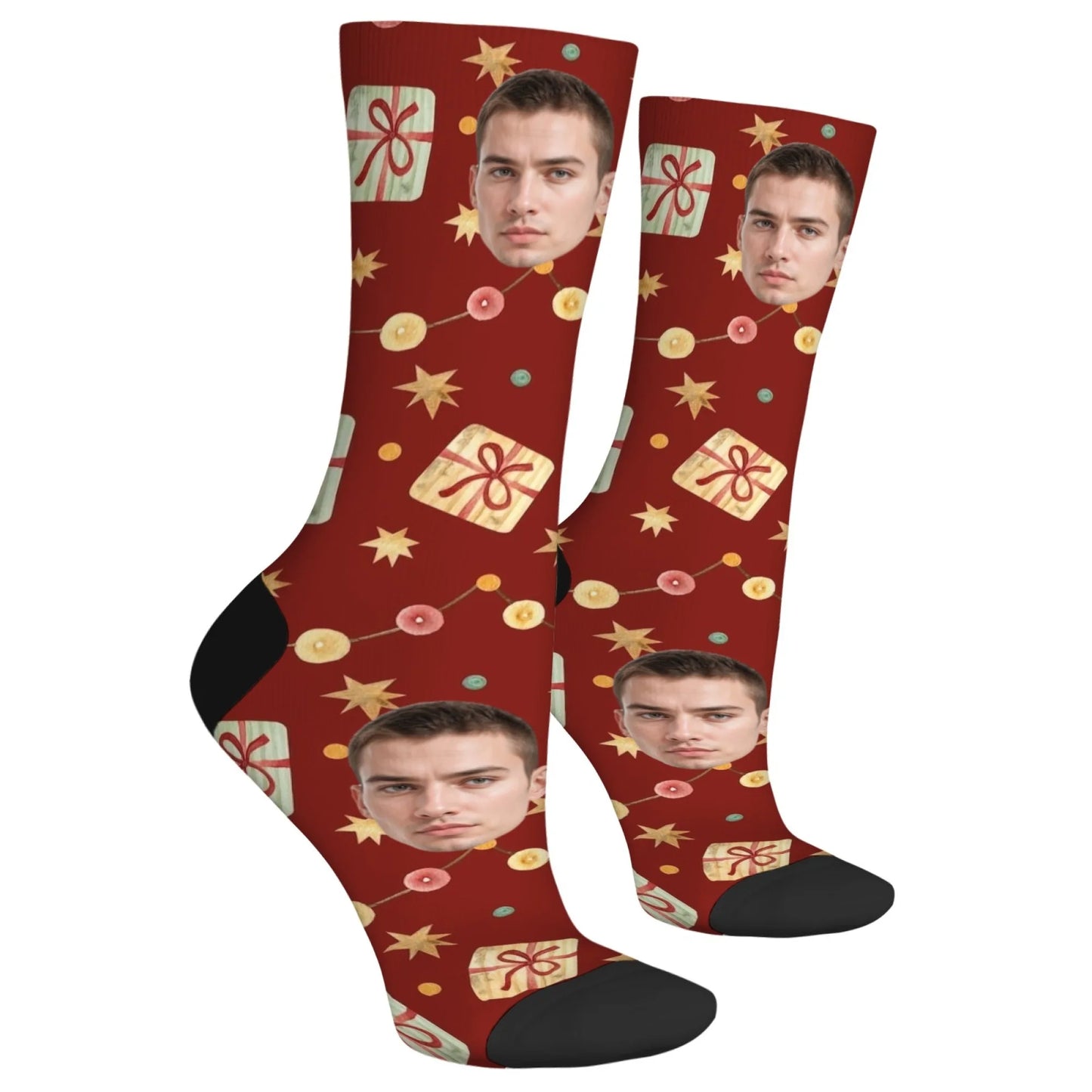 Custom Face Christmas Present Socks