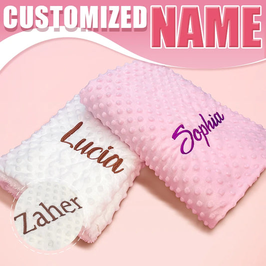 Personalized Name Embroidered Bubble Fleece Baby Blanket
