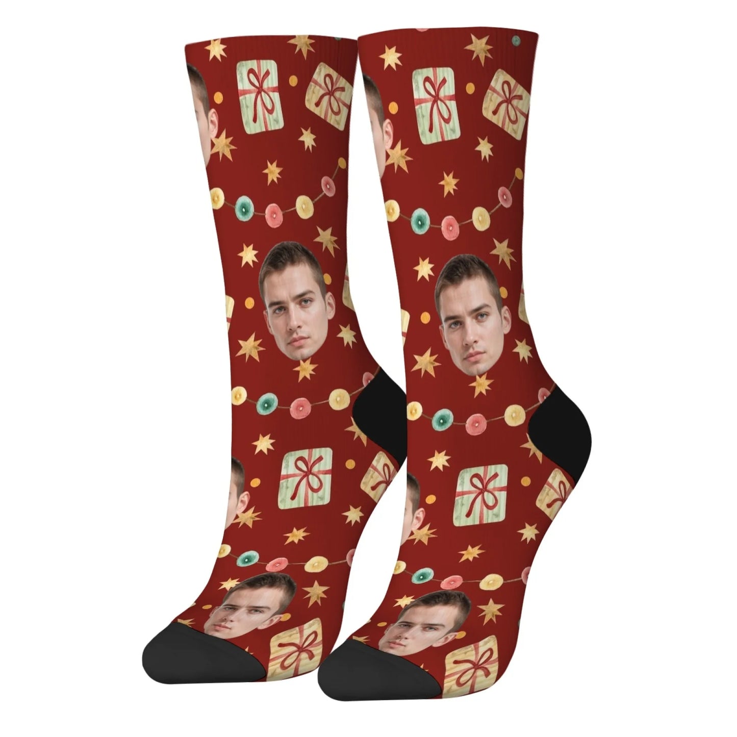 Custom Face Christmas Present Socks