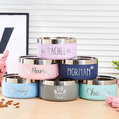 Custom Name Stainless Steel Pet Feeding Bowl
