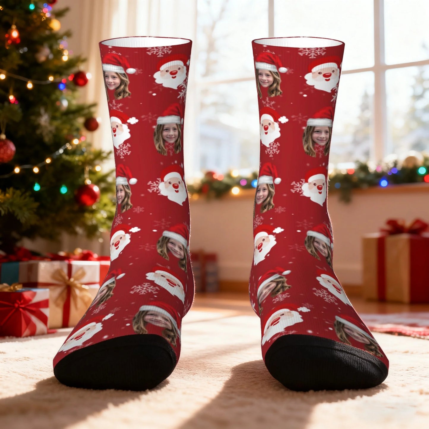 Custom Face Christmas Santa Socks