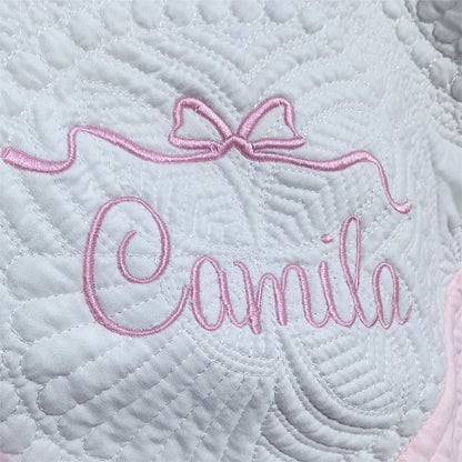 Personalized Name Embroidered Soft Cotton Baby Blanket