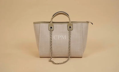 Custom Monogram Name Canvas Tote Bag
