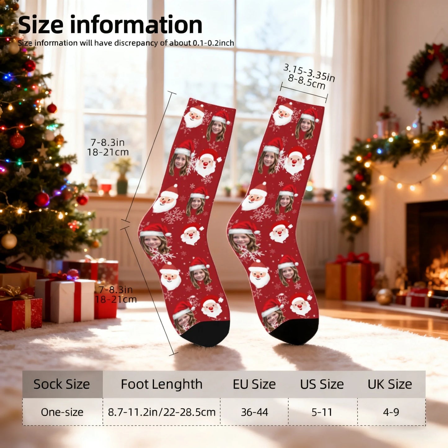 Custom Face Christmas Santa Socks