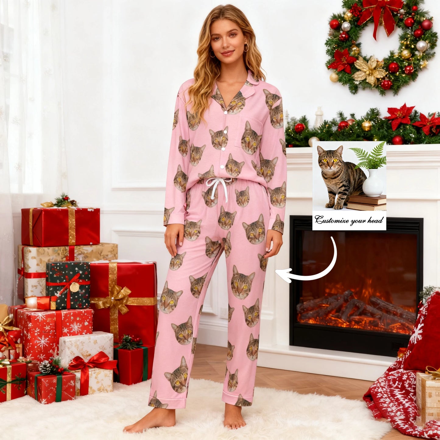 Personalized photo ladies pajama set