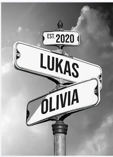 Personalized Name & Est Date Vintage Canvas Street Sign