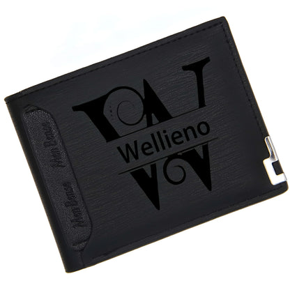 Custom Engraved Initial & Name PU Leather Wallet