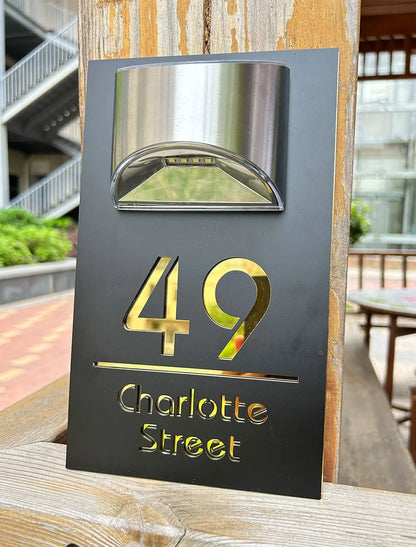 Personalized Solar LED House Number Sign