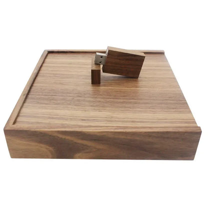 Custom Engraved Wood Box with USB Flash Drive