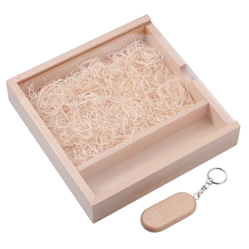 Custom Engraved Wood Box with USB Flash Drive