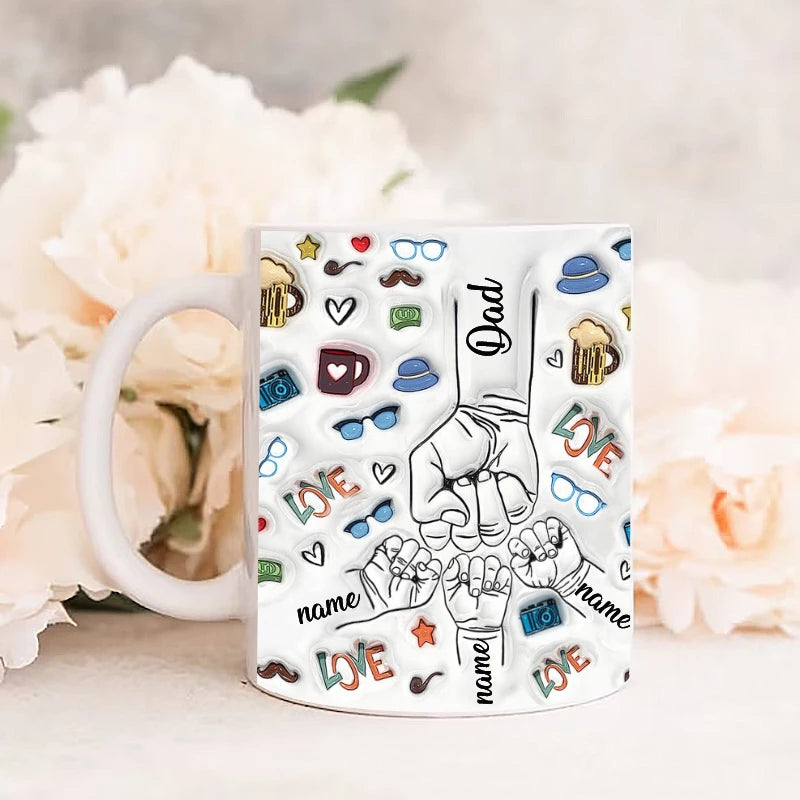 Personalized Dad & Kids Name Mug