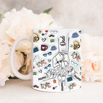 Personalized Dad & Kids Name Mug