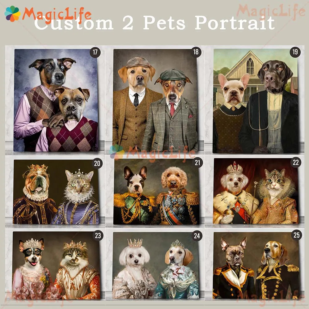 Custom 2 pets  Vintage Royal Poster