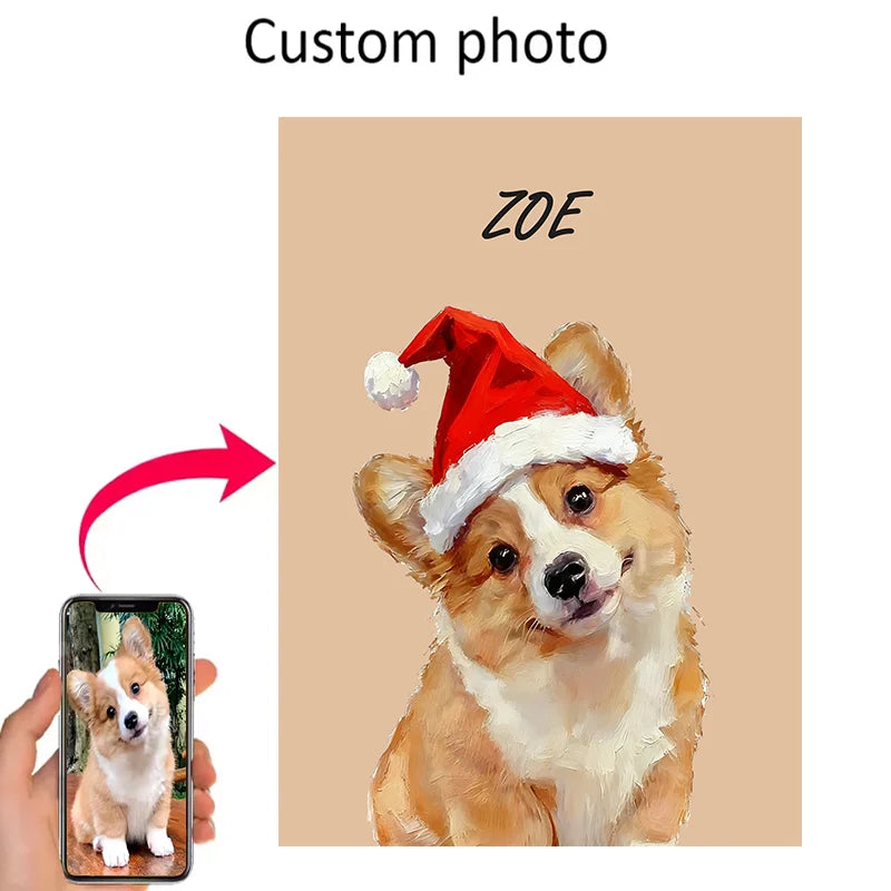 Custom Pet Photo Christmas Poster