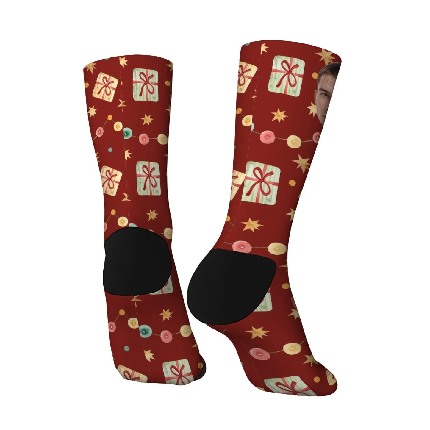 Custom Face Christmas Present Socks