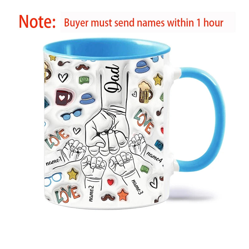 Personalized Dad & Kids Name Mug