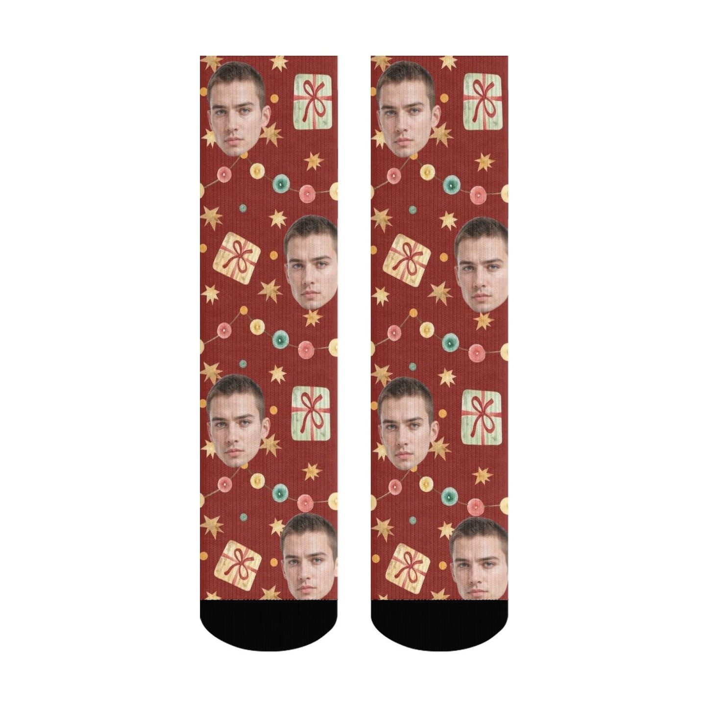 Custom Face Christmas Present Socks