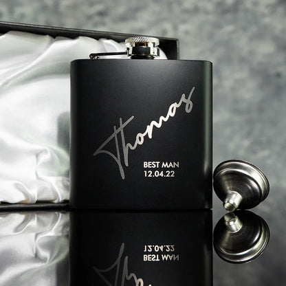 Personalized Name Hip Flask Set