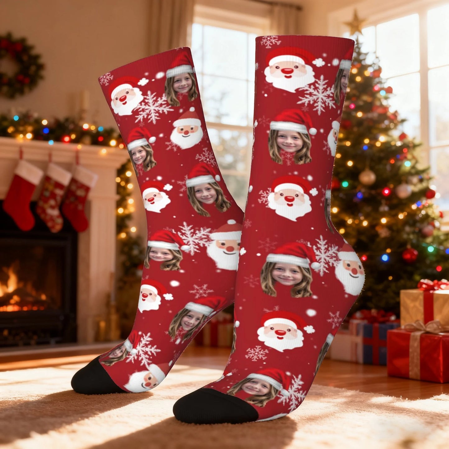 Custom Face Christmas Santa Socks