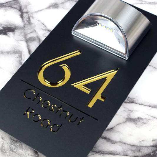 Personalized Solar LED House Number Sign
