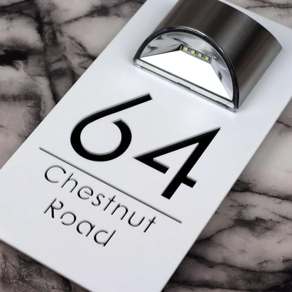 Personalized Solar LED House Number Sign