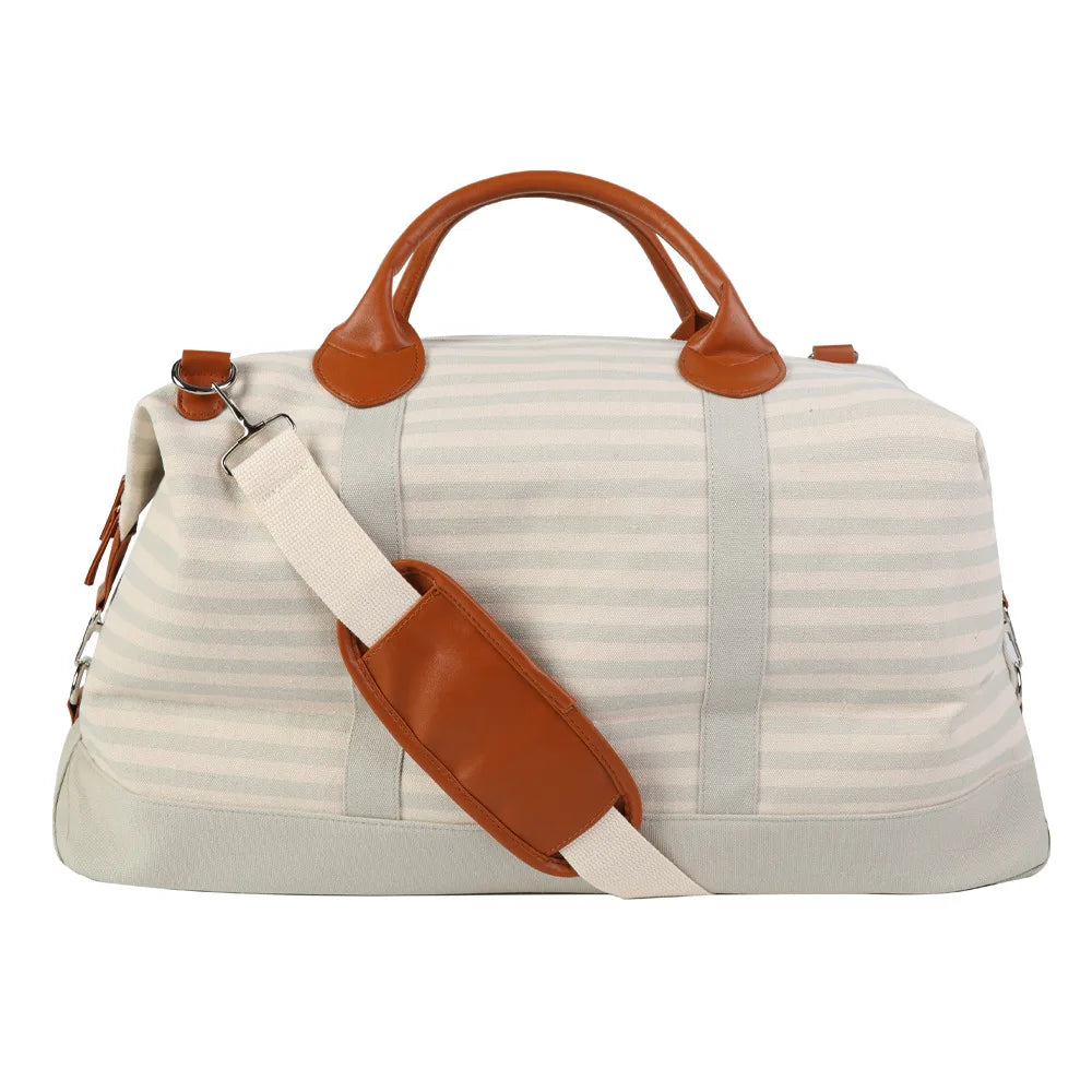 Embroidered Name Large Canvas Travel Bag