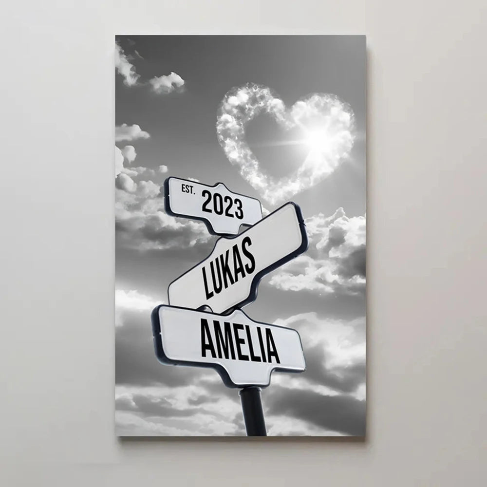 Personalized Name & Est Date Vintage Canvas Street Sign