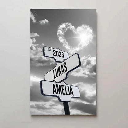 Personalized Name & Est Date Vintage Canvas Street Sign