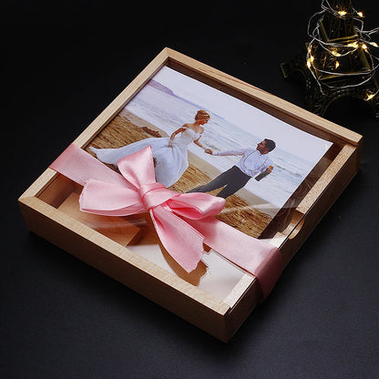 Custom Engraved Wood Box with USB Flash Drive