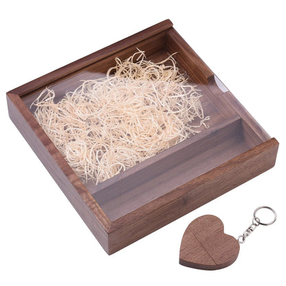 Custom Engraved Wood Box with USB Flash Drive