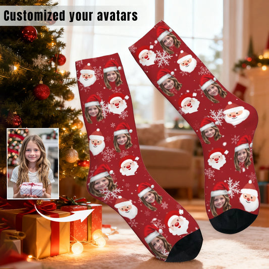 Custom Face Christmas Santa Socks