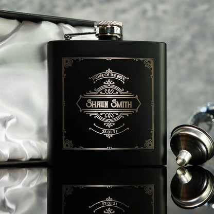 Personalized Name Hip Flask Set