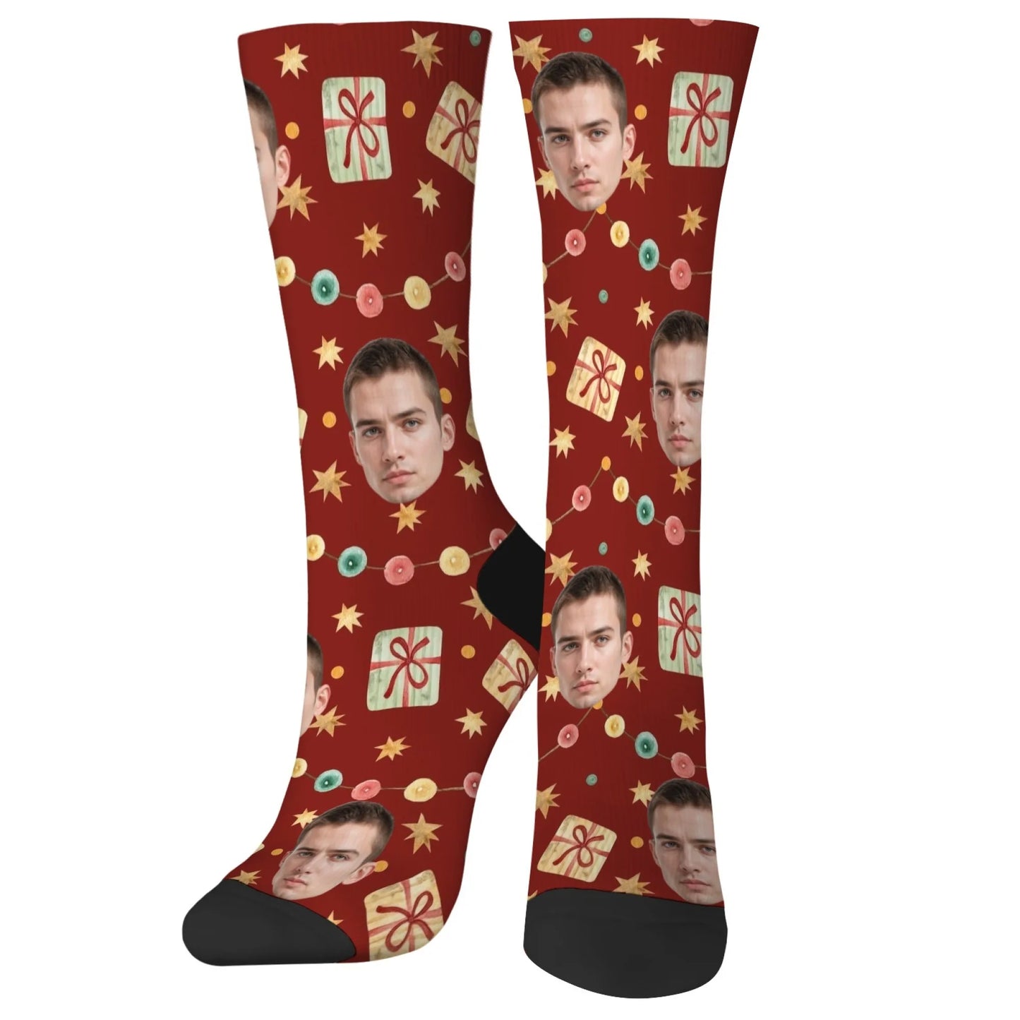 Custom Face Christmas Present Socks