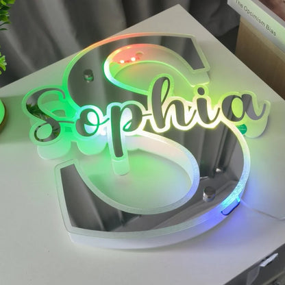 Personalized LED Name Mirror Light