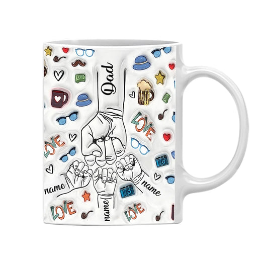 Personalized Dad & Kids Name Mug