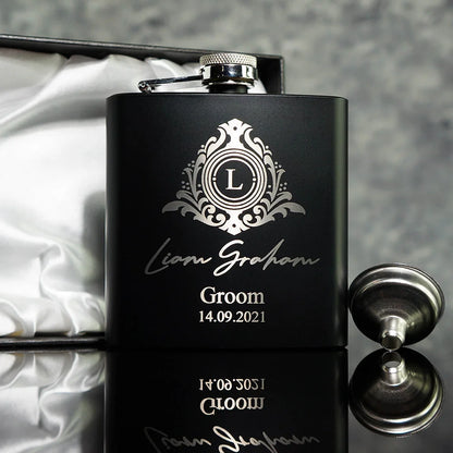 Personalized Name Hip Flask Set